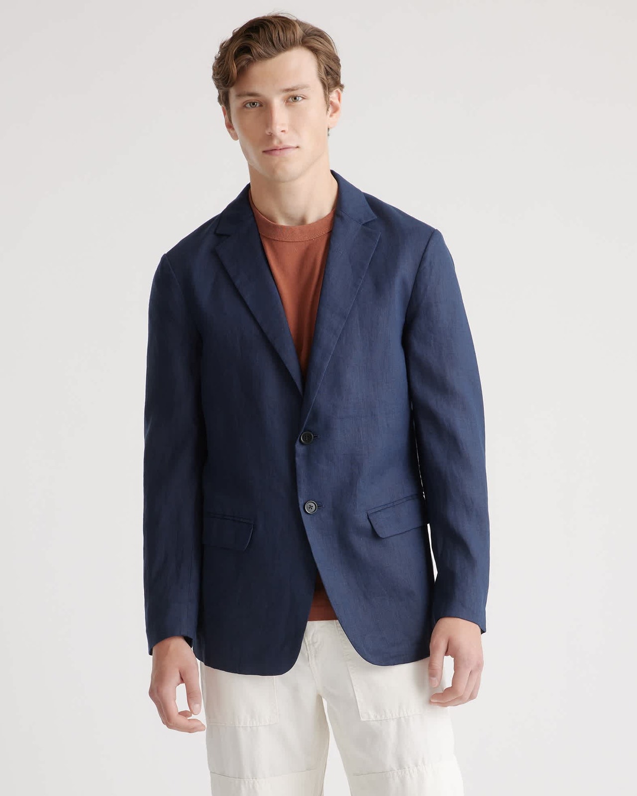 Nwt Quince 100% European Linen Blazer Navy Blue Xl